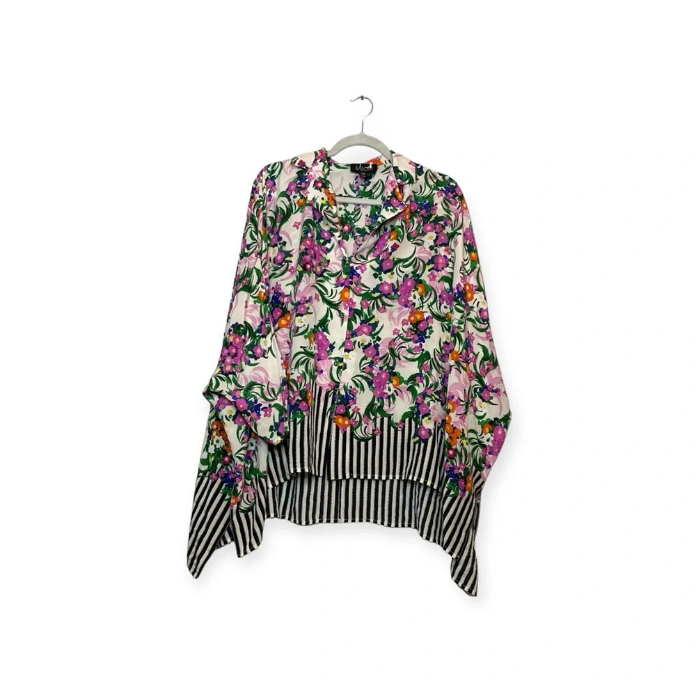 Women’s Saloni GiGi top in stripe palm design, size 8 - Picture 1 of 4